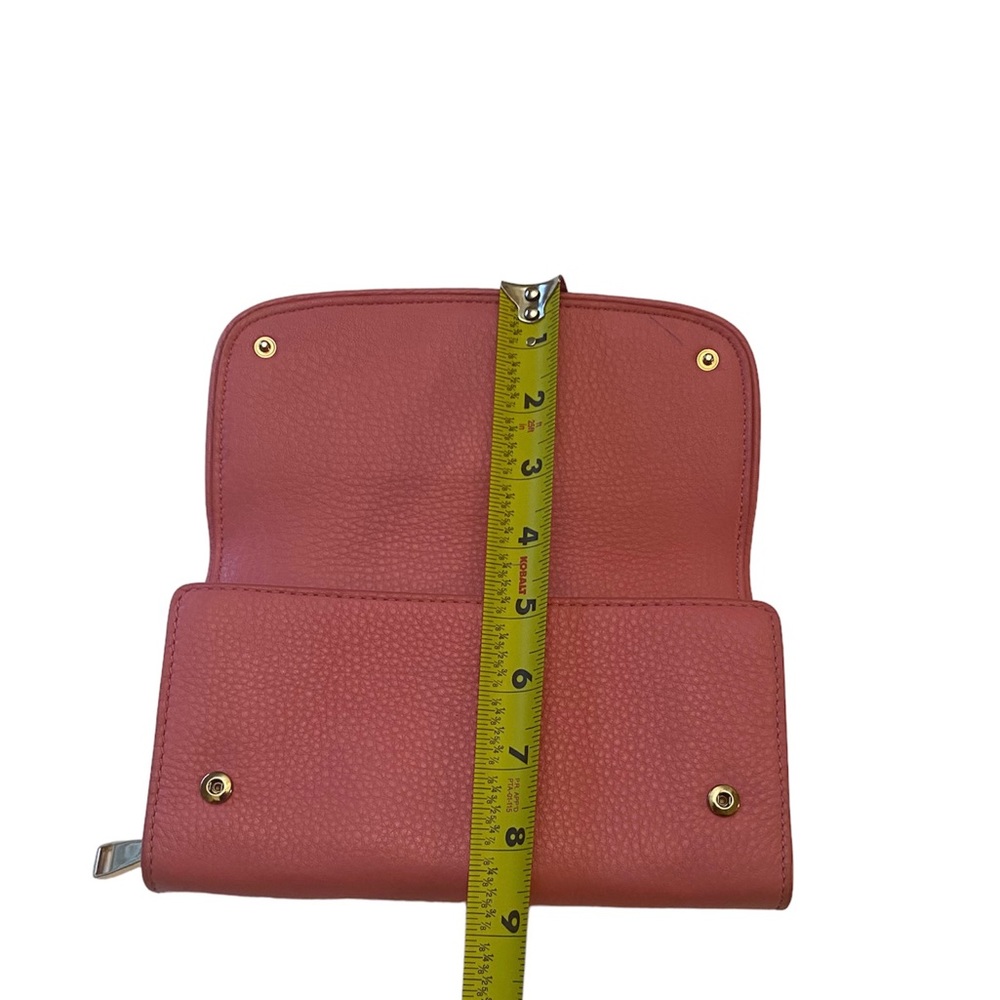 Tory Burch Britton Duo Envelope Continental Pink Leather Wallet - Picture 14 of 15